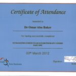 Ultrasound course certificate